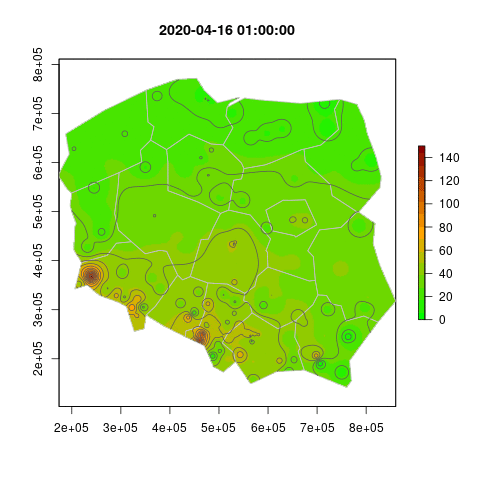24 hours variation in PM10 concentration